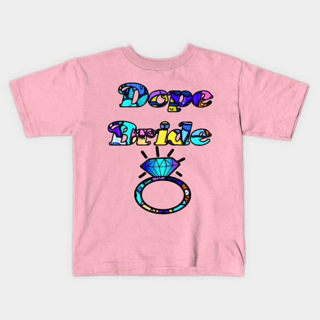 Dope Bride Graffiti Wedding Ring Design Kids T-Shirt by artbyomega